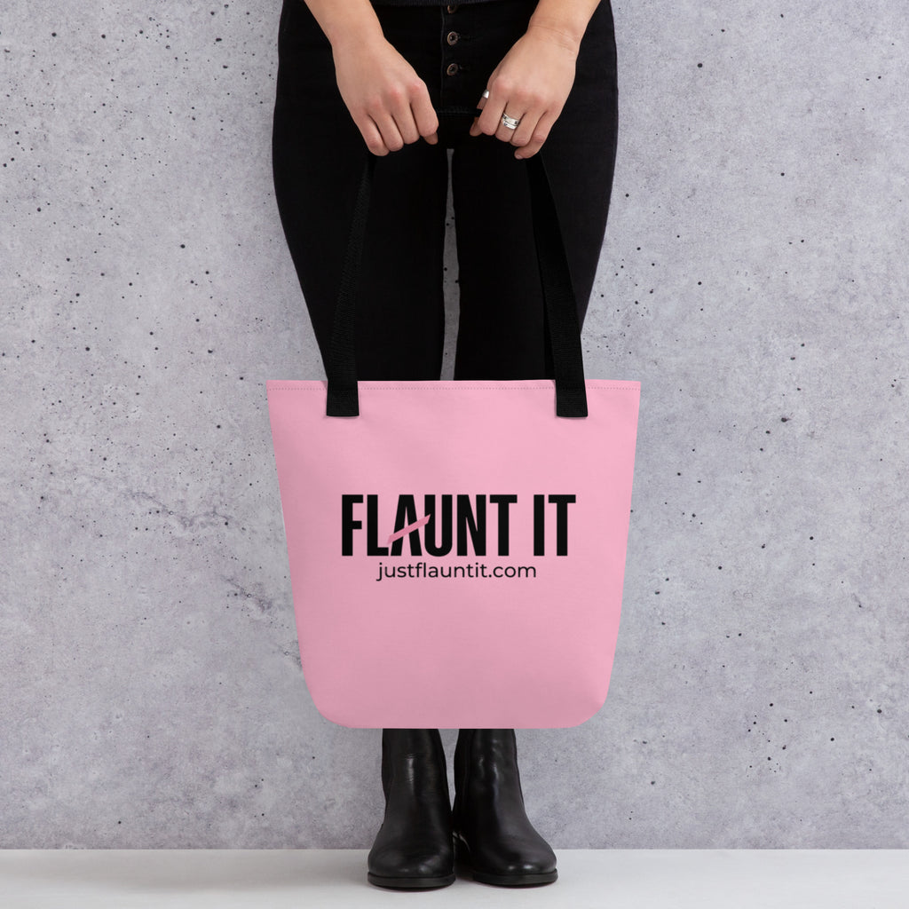 Flaunt It Logo Tote Bag — Pink