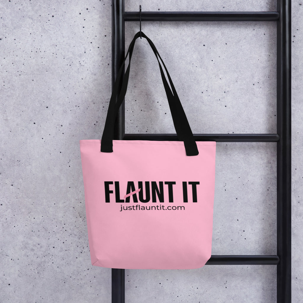 Flaunt It Logo Tote Bag — Pink