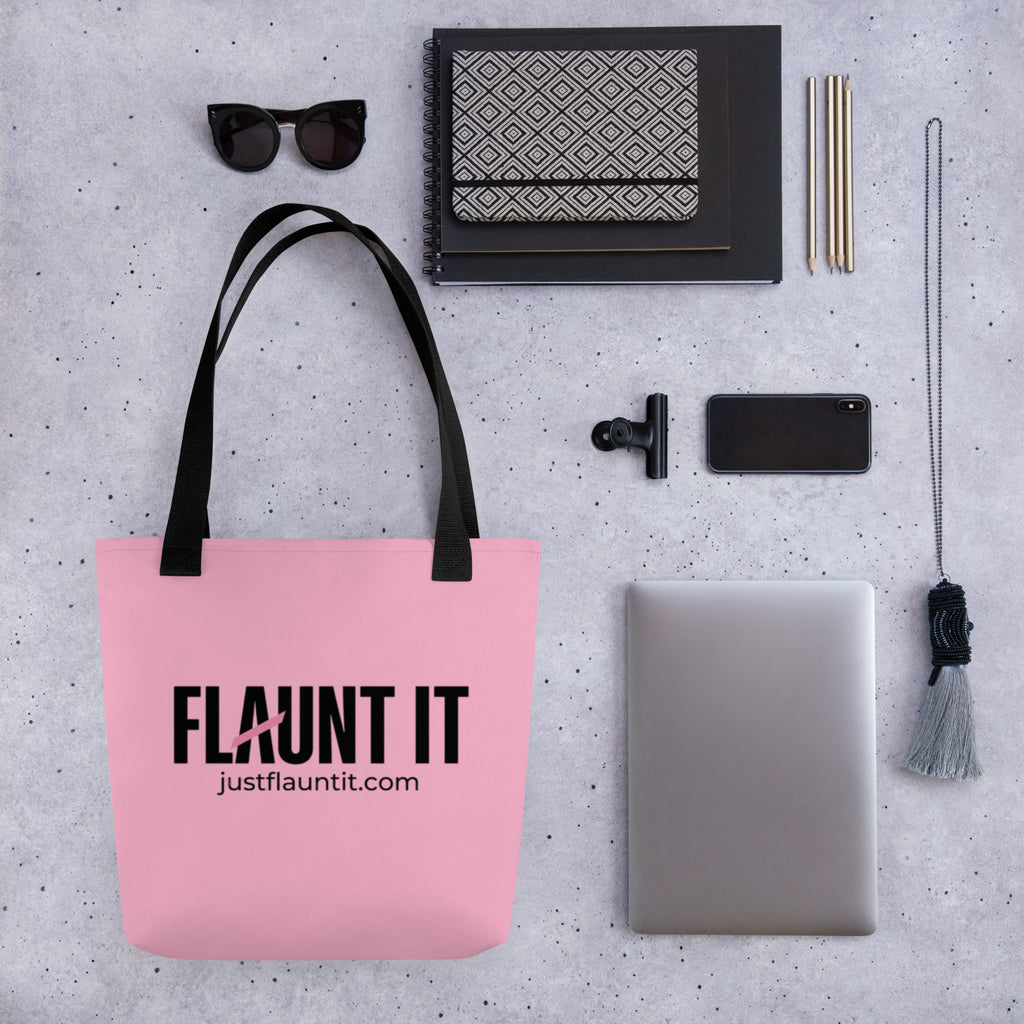 Flaunt It Logo Tote Bag — Pink