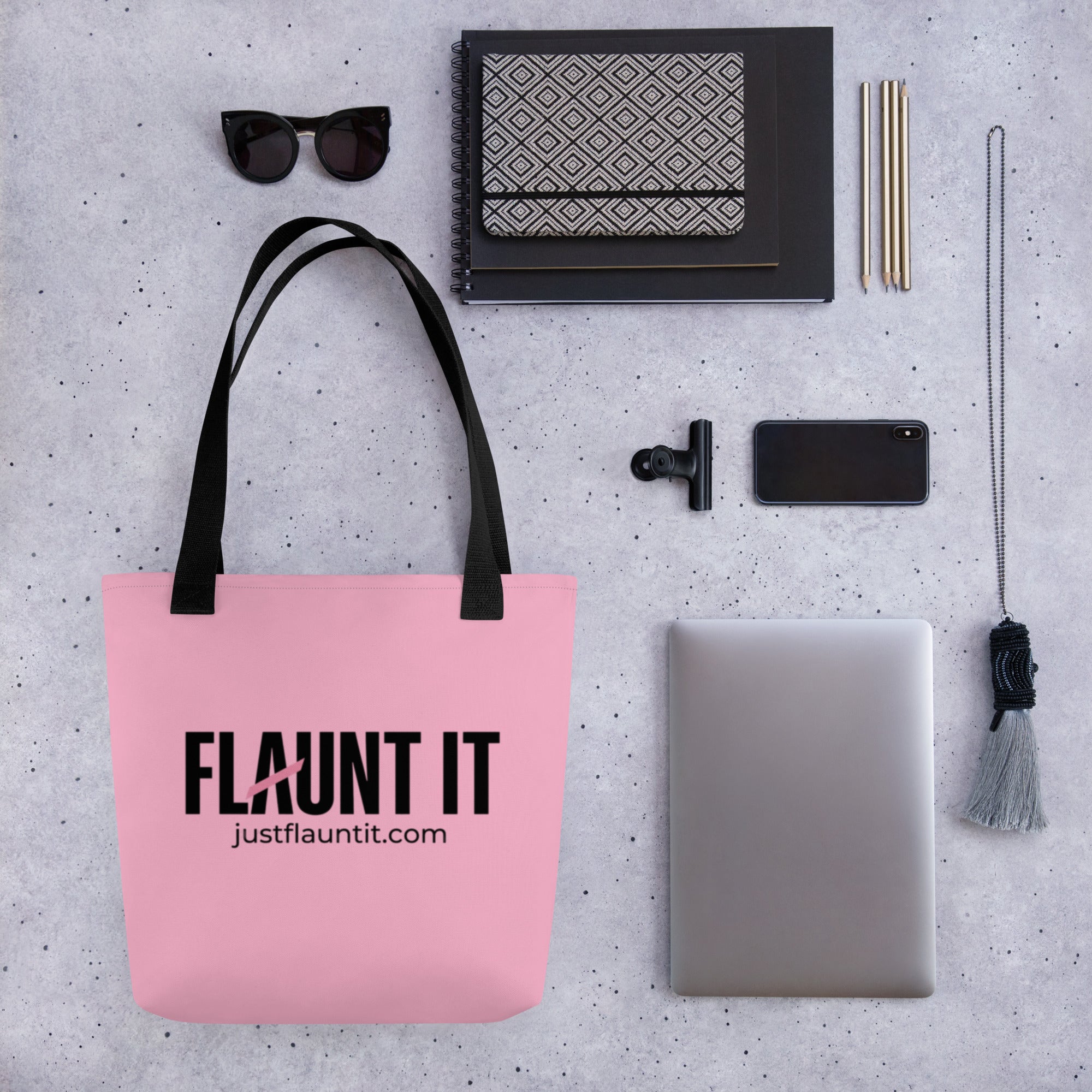 Flaunt It Logo Tote Bag — Pink