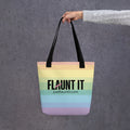 Flaunt It Logo Tote Bag — Pastel Rainbow