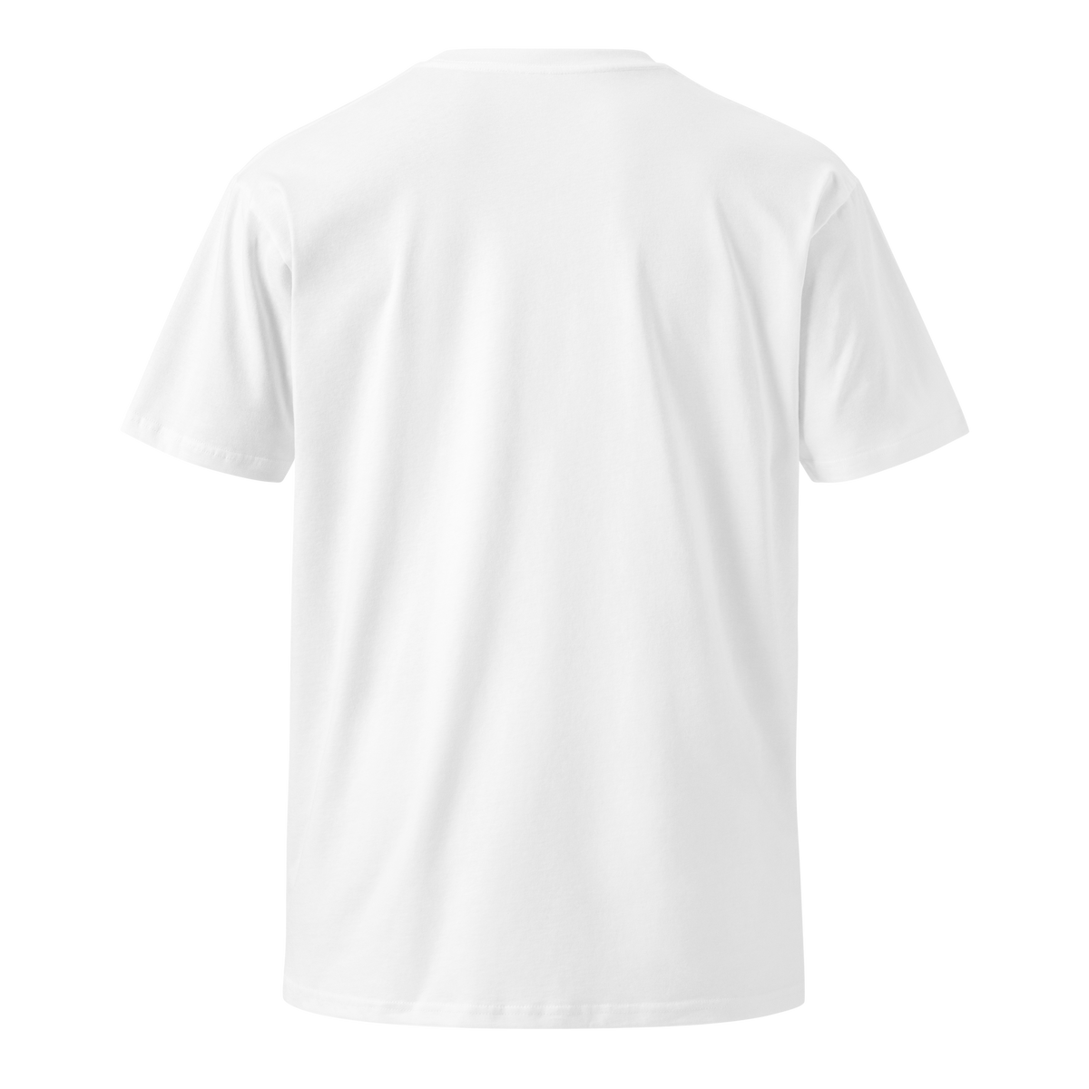 Flaunt It premium unisex white cotton crew neck t-shirt, back view showing plain regular fit design.