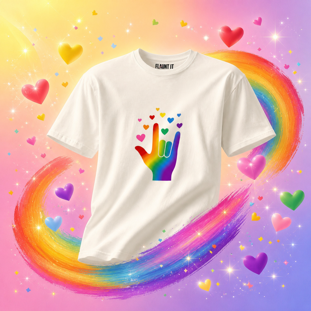 Rainbow ILY ASL - Premium Tee - Unisex