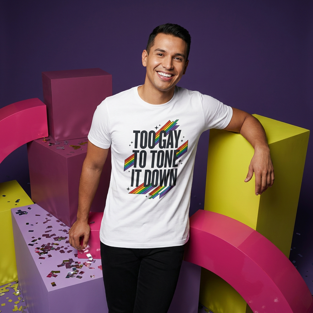 Too Gay to Tone It Down Pride Prism - Premium Tee - Unisex