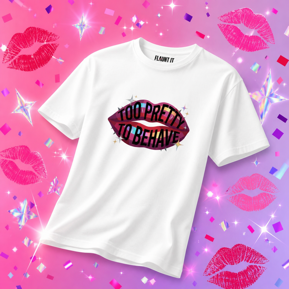 Too Pretty to Behave Lipstick Menace - Premium Tee - Unisex