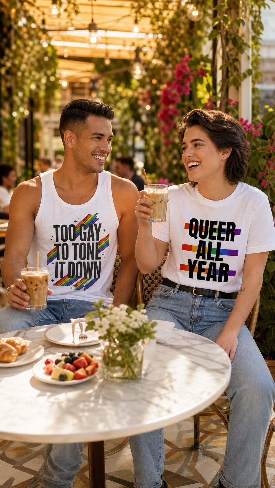 Queer All Year Signal Spectrum - Premium Tee - Unisex