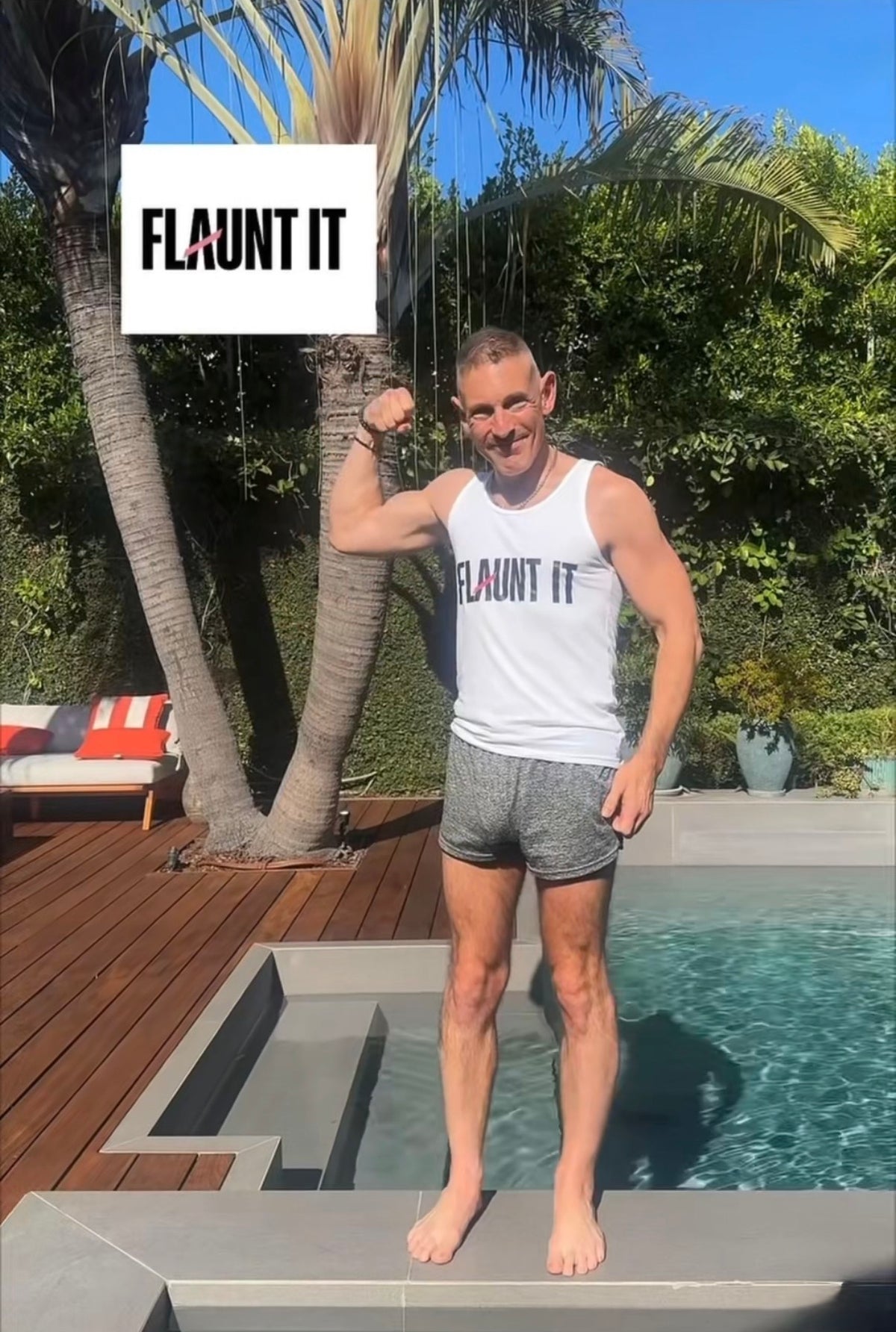 Flaunt It Signature Logo - Premium Unisex Tank Top (White)