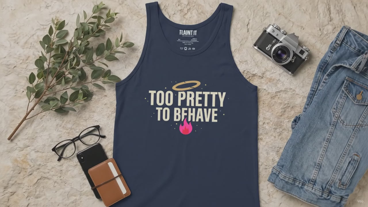 Too Pretty to Behave: Fallen Angel - Premium Tank (Dark) - Unisex