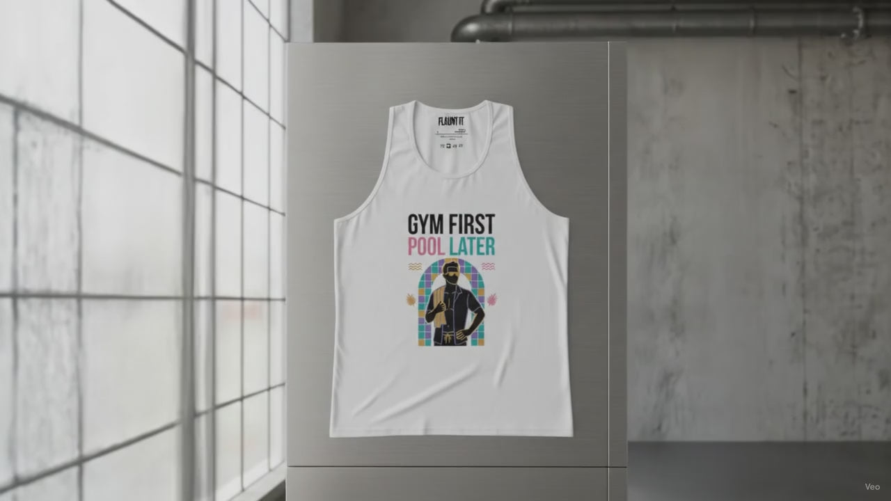 Gym First Pool Later Casual Swagger Premium Tank Top