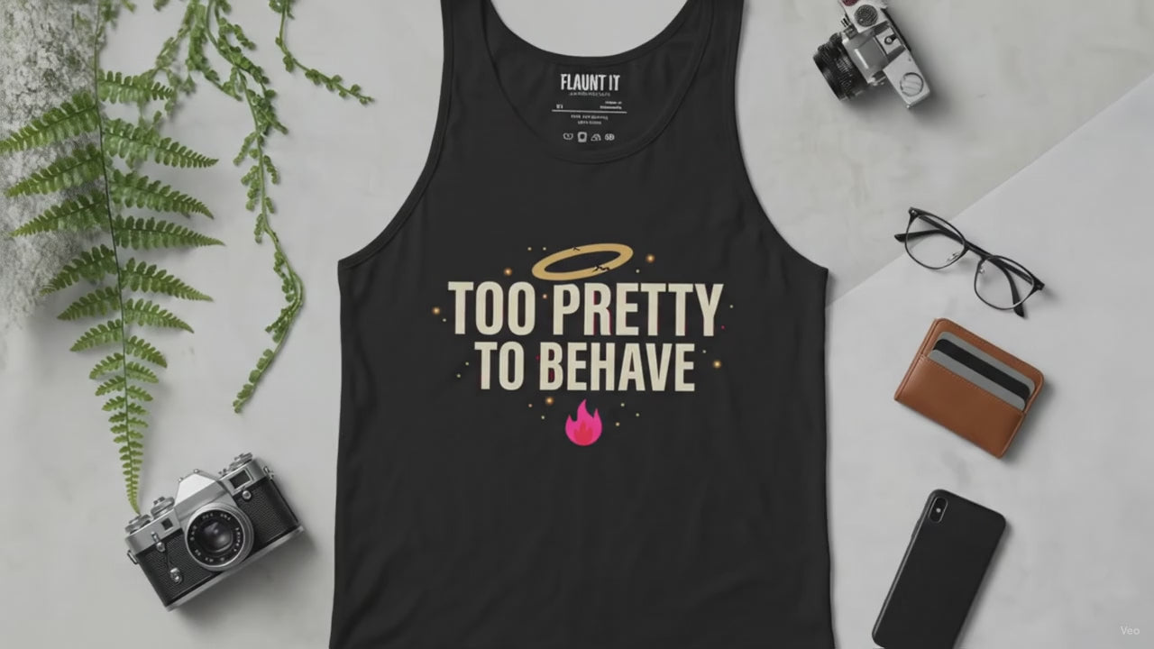 Too Pretty to Behave: Fallen Angel - Premium Tank (Dark) - Unisex