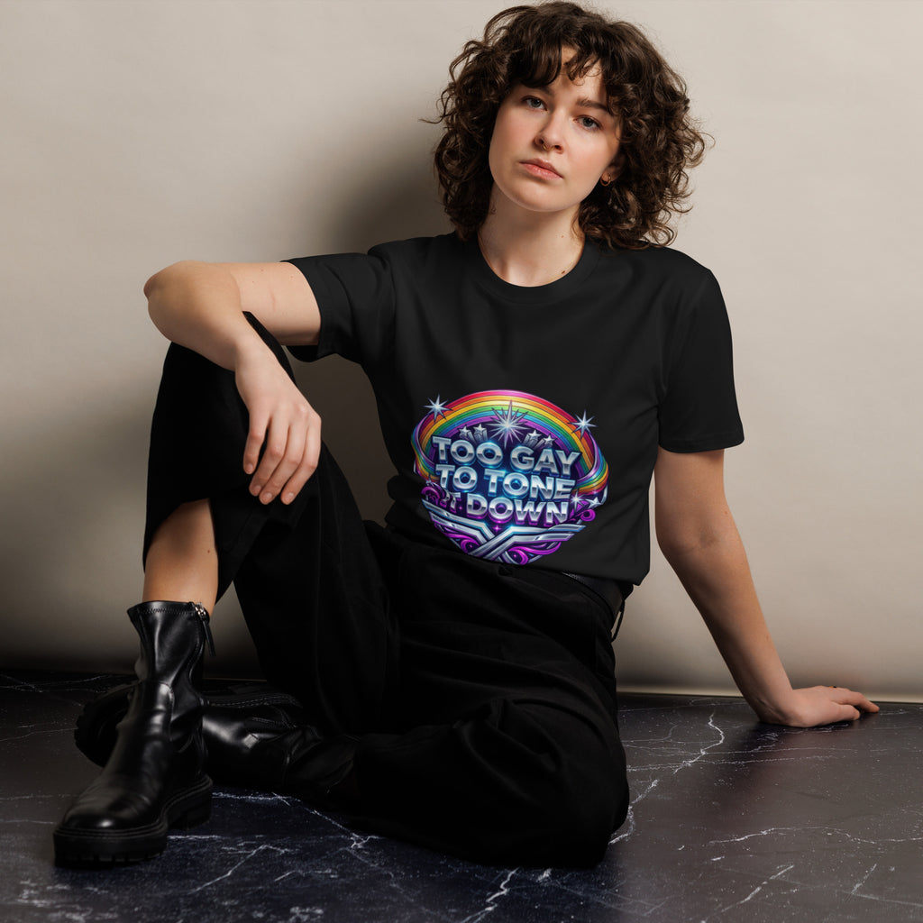 Too Gay to Tone It Down Club Flyer Tee