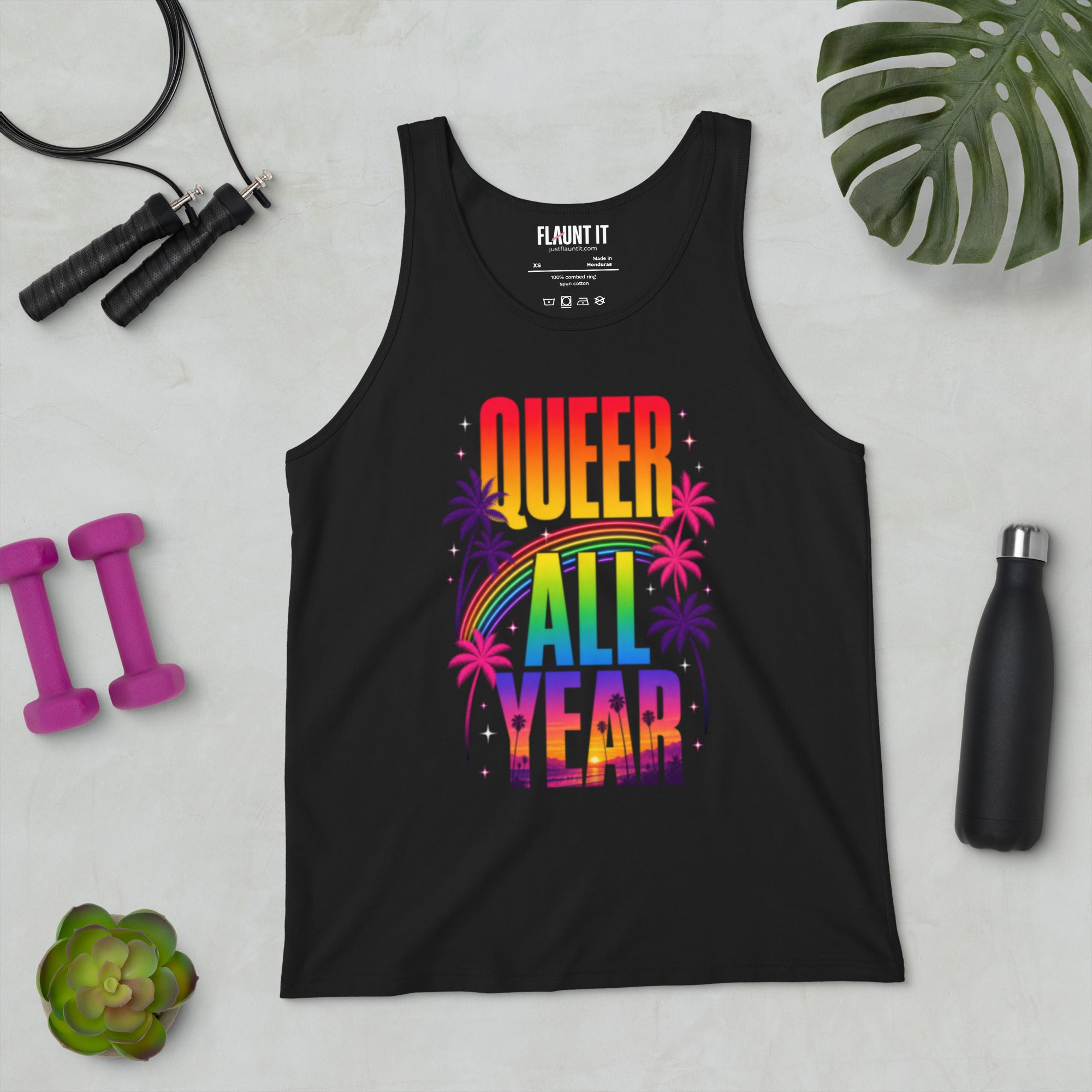 Pride All Year WeHo Pride Palm Unisex Tank Top
