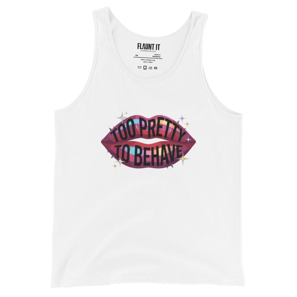 Too Pretty to Behave Lipstick Menace - Unisex Premium Tank Top