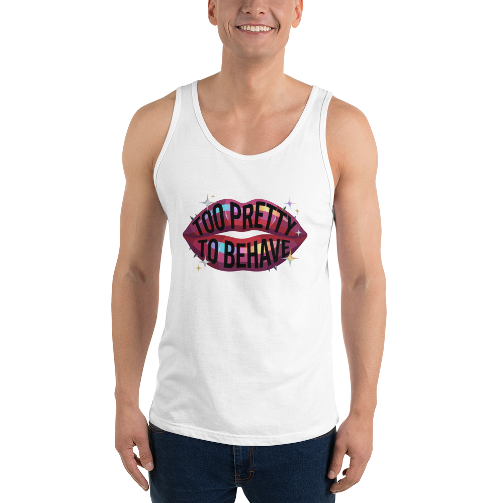 Too Pretty to Behave Lipstick Menace - Unisex Premium Tank Top